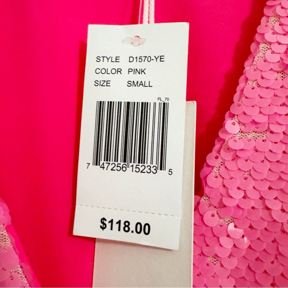Elegant Pink Sequin Mini Dress - Picture 7 of 15